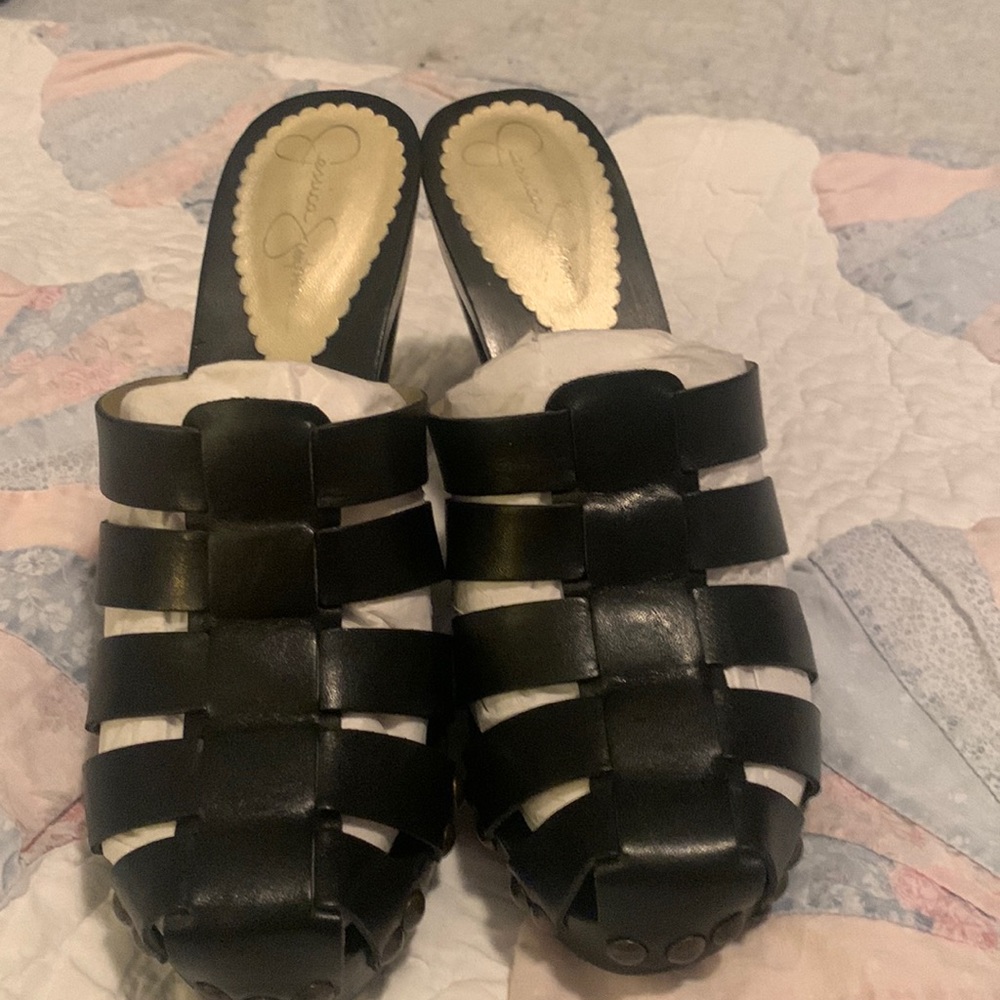 Jessica Simpson size 6&1/2 3”heels black ladies shoes